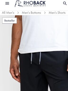 Rhoback Men's Black Grit Gym Shorts NWT